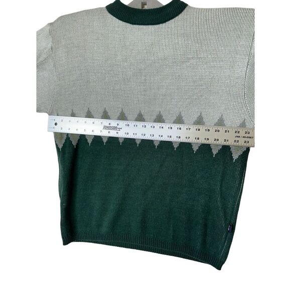 Split 500‎ Mens Geometric Knit Sweater L Green & Gray - Picture 5 of 16